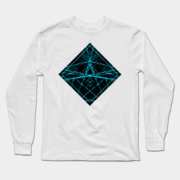 Rhombus with turquoise ornament. #illustration Long Sleeve T-Shirt by BumbleBambooPrints